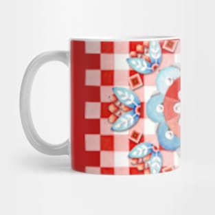 Swedish Folkloric Red Gingham Mug